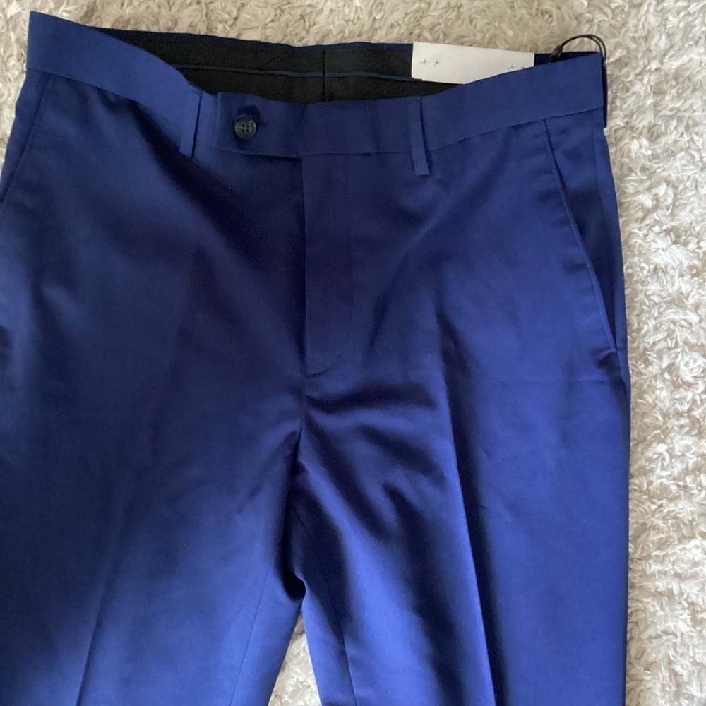 DKNY Men's Modern-Fit Stretch‎ Dress Pants Blue Solid 32X32  NWT - Picture 2 of 9